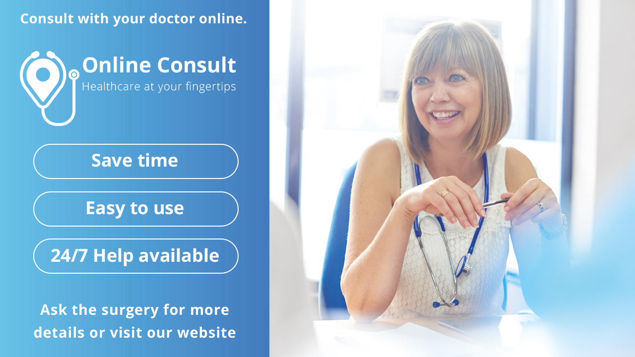 Online Consult Banner linked to online service